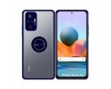 Funda Mate con Borde Azul y Anillo Giratorio 360 para Xiaomi Redmi Note 10 Pro