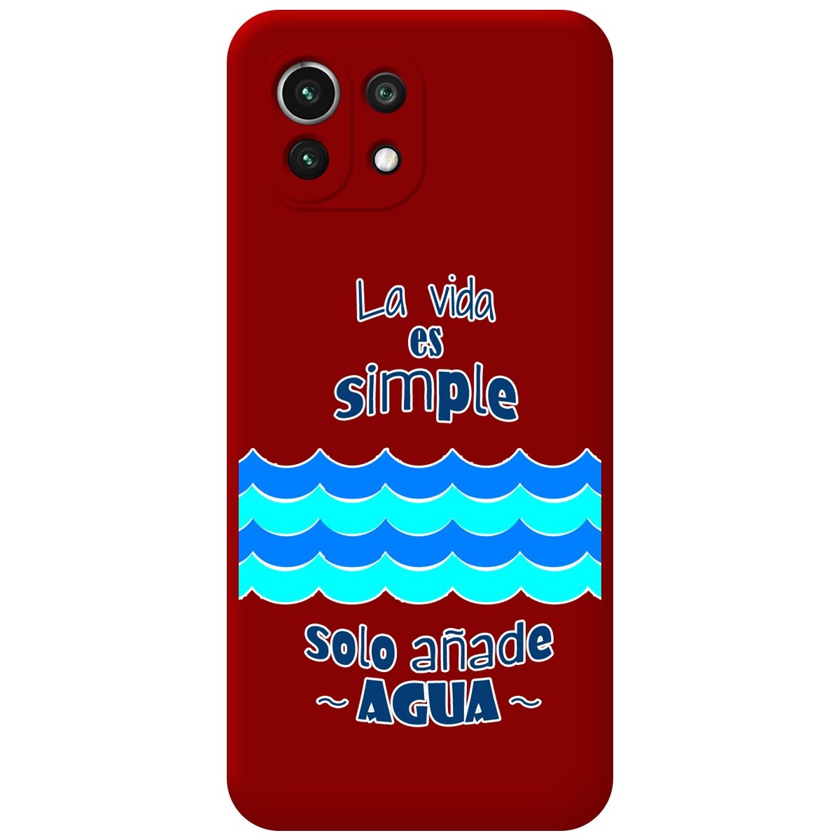 Funda Silicona Líquida Roja para Xiaomi Mi 11 Lite 4G / 5G / 5G NE diseño Agua Dibujos