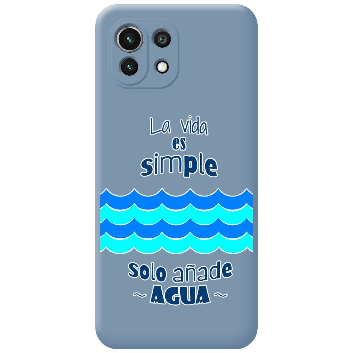 Funda Silicona Líquida Azul para Xiaomi Mi 11 Lite 4G / 5G / 5G NE diseño Agua Dibujos