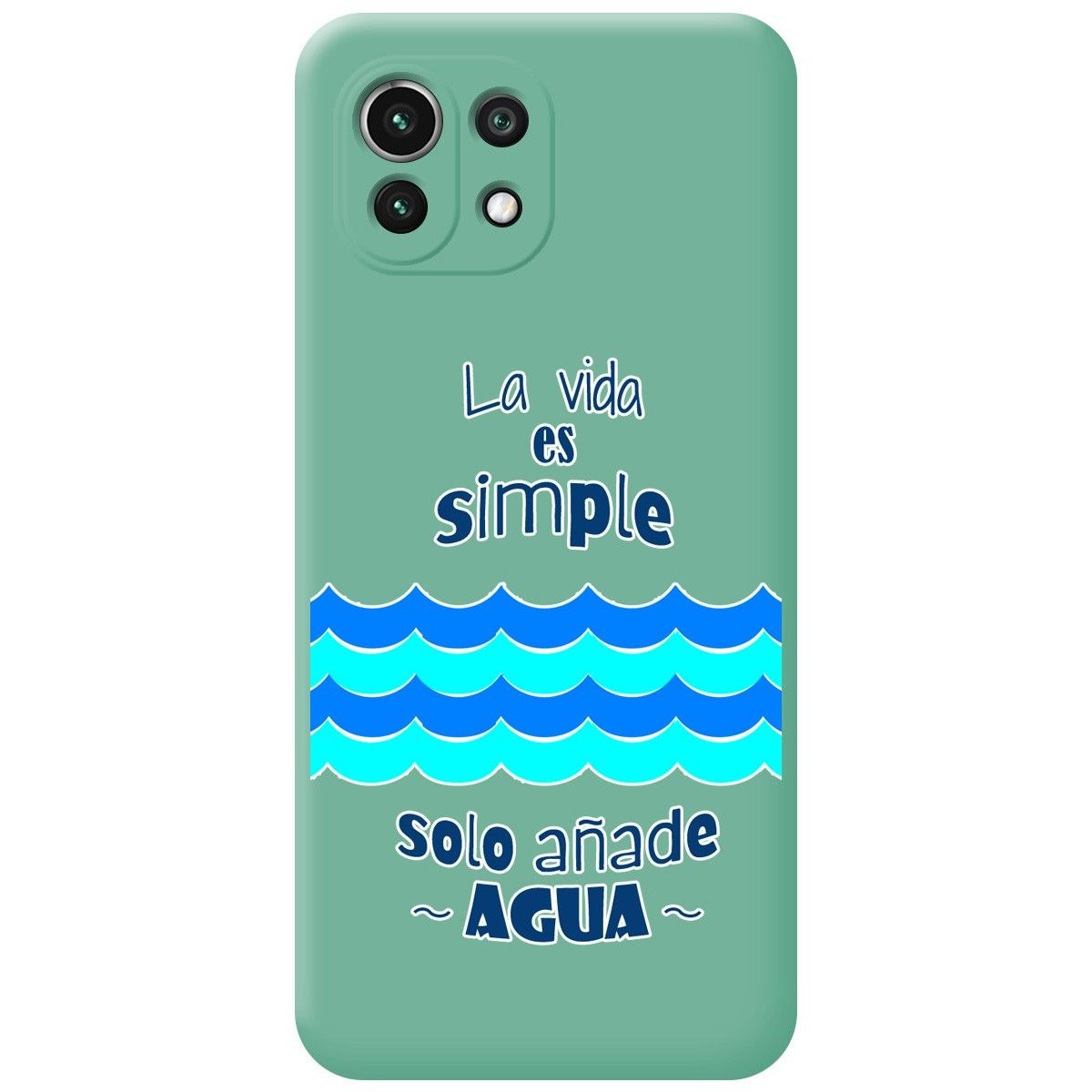 Funda Silicona Líquida Verde para Xiaomi Mi 11 Lite 4G / 5G / 5G NE diseño Agua Dibujos