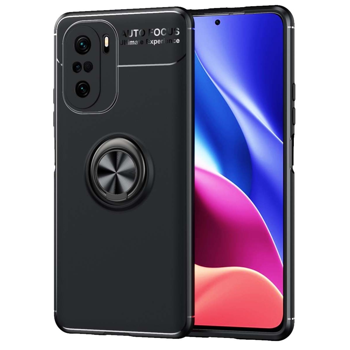 Funda Magnetica Soporte con Anillo Giratorio para Xiaomi POCO F3 5G / Mi 11i 5G Negra