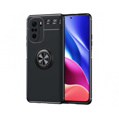 Funda Magnetica Soporte con Anillo Giratorio para Xiaomi POCO F3 5G / Mi 11i 5G Negra