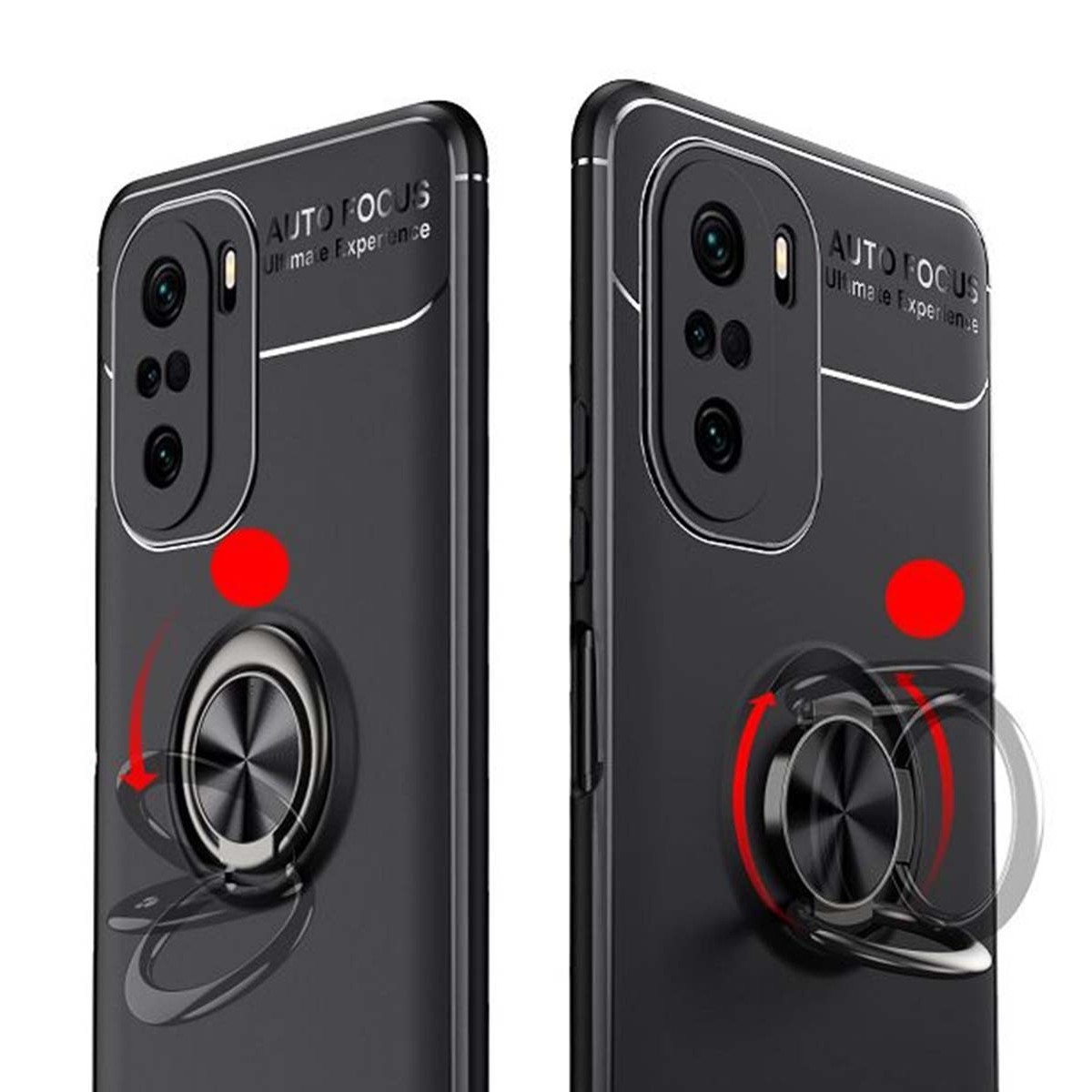 Funda Magnetica Soporte con Anillo Giratorio para Xiaomi POCO F3 5G / Mi 11i 5G Negra