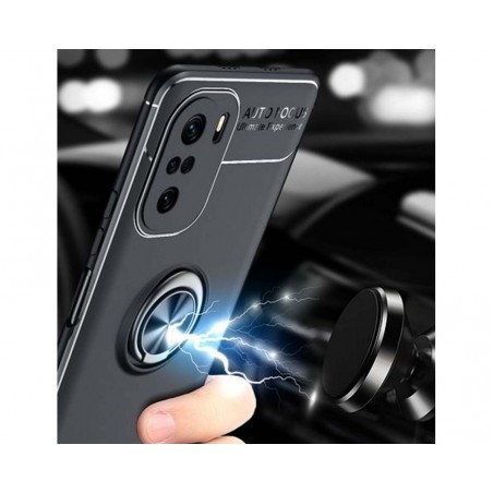 Funda Magnetica Soporte con Anillo Giratorio para Xiaomi POCO F3 5G / Mi 11i 5G Negra