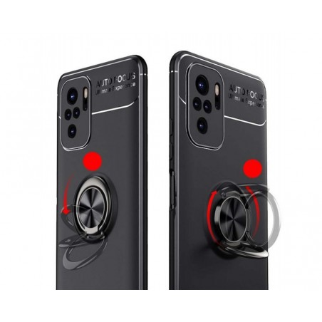 Funda Magnetica Soporte con Anillo Giratorio para Xiaomi Redmi Note 10 / 10S Negra