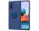 Funda Magnetica Soporte con Anillo Giratorio para Xiaomi Redmi Note 10 Pro Azul