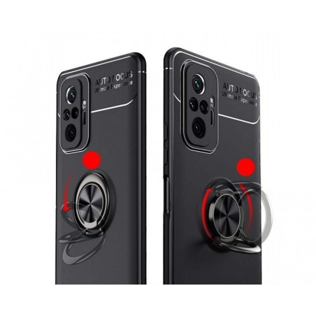 Funda Magnetica Soporte con Anillo Giratorio para Xiaomi Redmi Note 10 Pro Azul