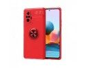 Funda Magnetica Soporte con Anillo Giratorio para Xiaomi Redmi Note 10 Pro Roja