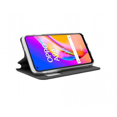 Funda Libro Soporte con Ventana para Oppo A94 5G color Negra