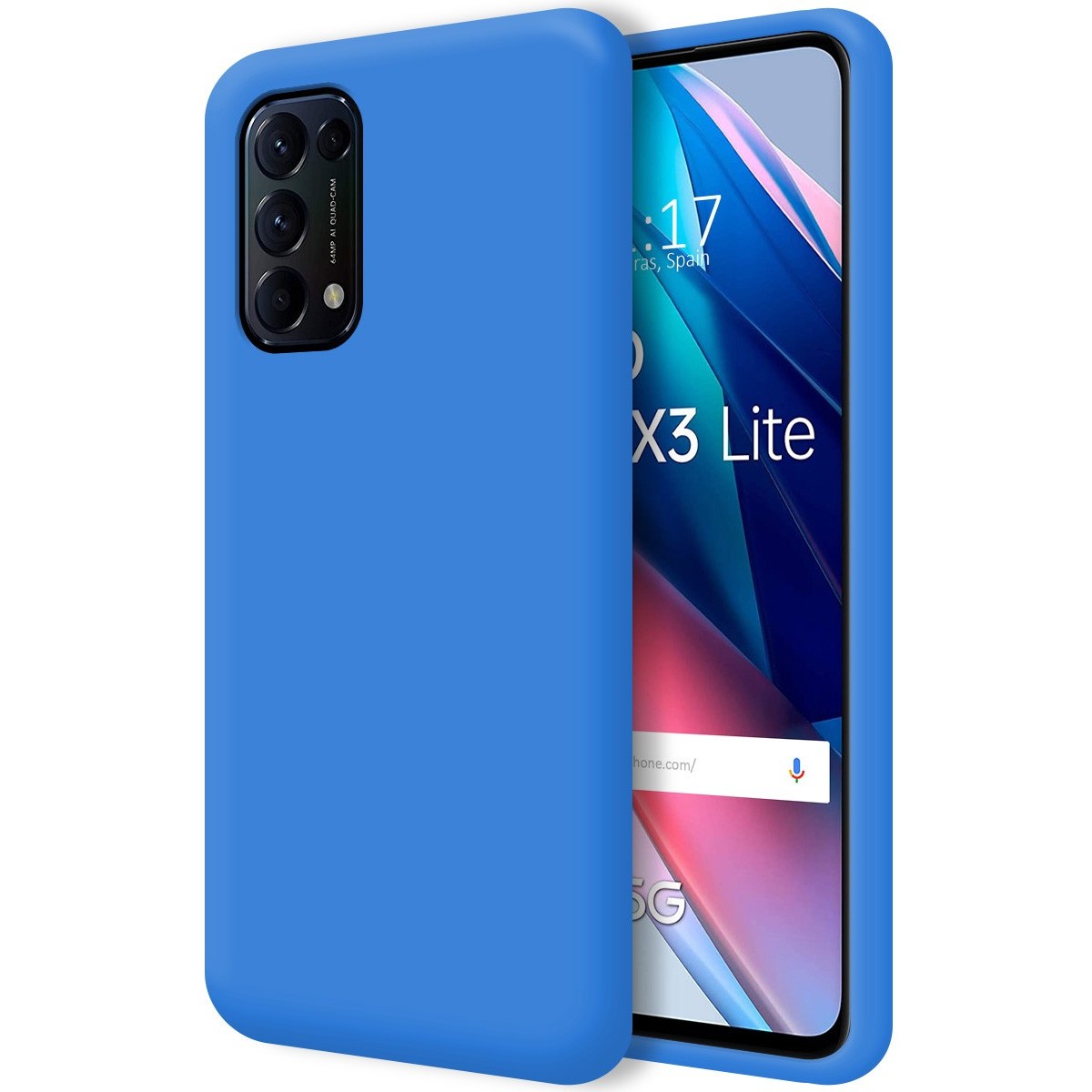 Funda Silicona Líquida Ultra Suave para Oppo Find X3 Lite 5G color Azul