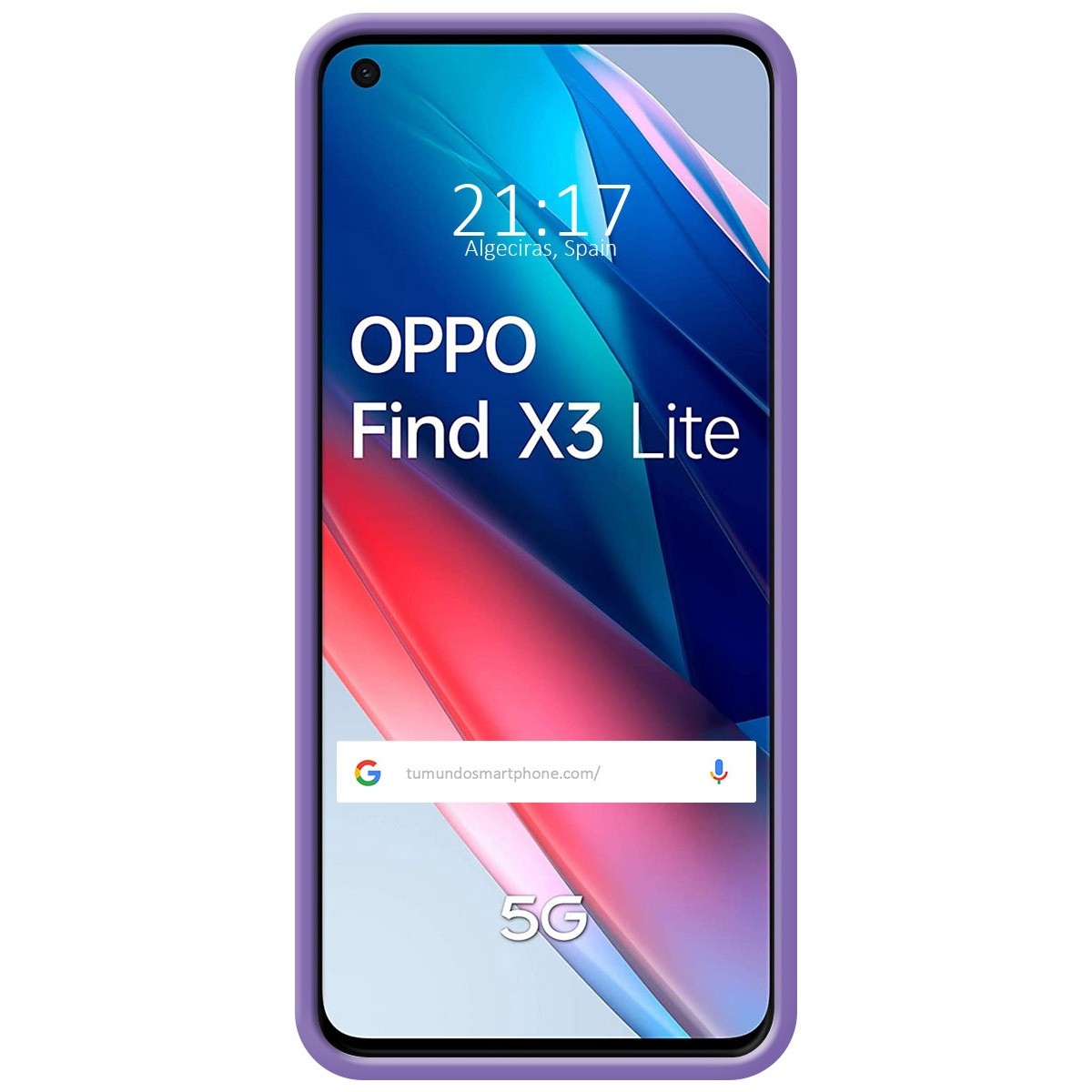 Funda Silicona Líquida Ultra Suave para Oppo Find X3 Lite 5G color Morada
