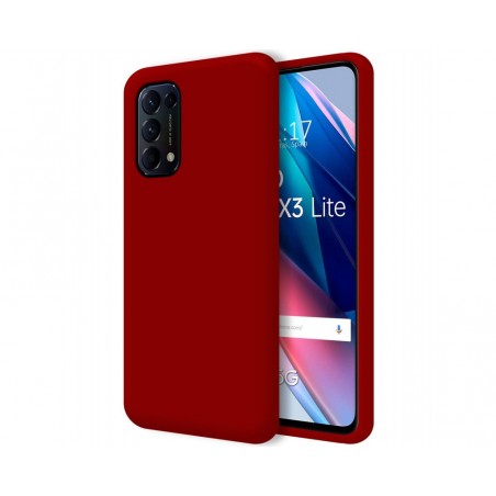 Funda Silicona Líquida Ultra Suave para Oppo Find X3 Lite 5G color Roja