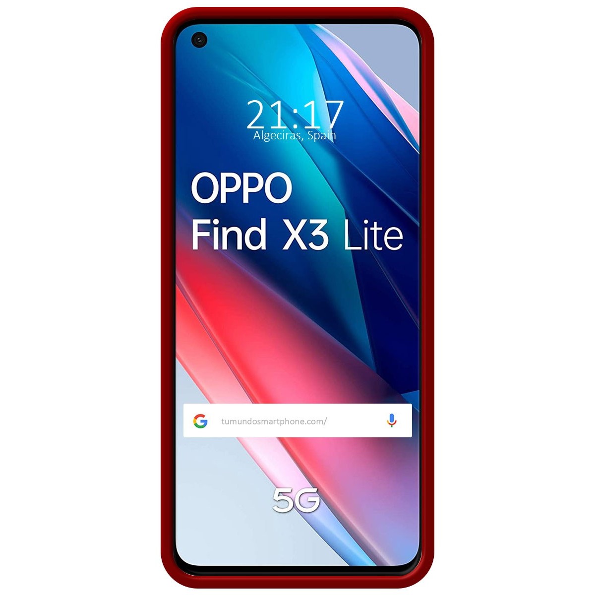 Funda Silicona Líquida Ultra Suave para Oppo Find X3 Lite 5G color Roja