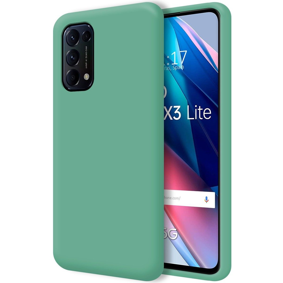Funda Silicona Líquida Ultra Suave para Oppo Find X3 Lite 5G color Verde