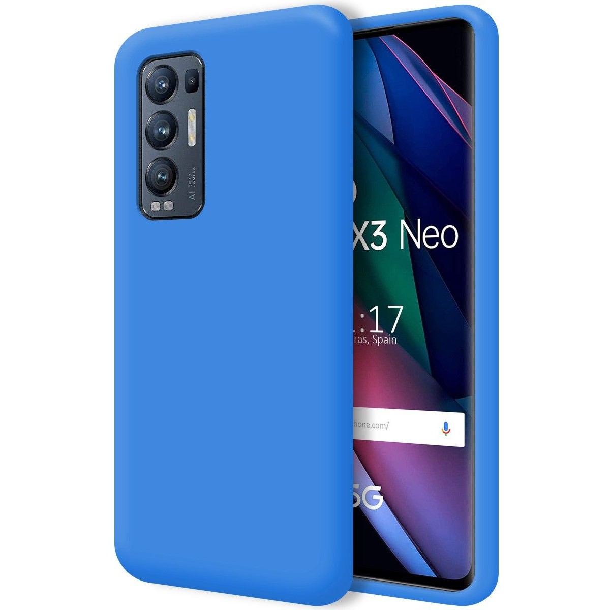 Funda Silicona Líquida Ultra Suave para Oppo Find X3 Neo 5G color Azul