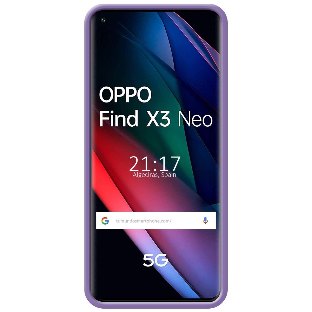 Funda Silicona Líquida Ultra Suave para Oppo Find X3 Neo 5G color Morada