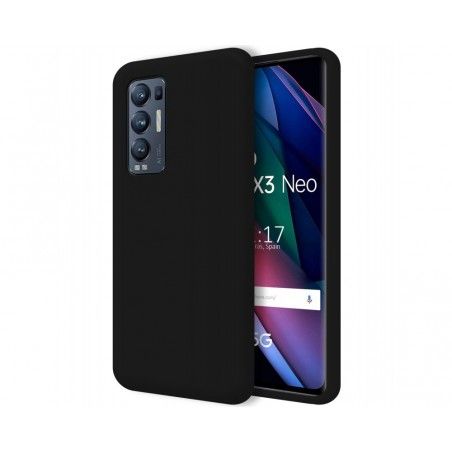 Funda Silicona Líquida Ultra Suave para Oppo Find X3 Neo 5G color Negra