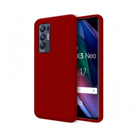 Funda Silicona Líquida Ultra Suave para Oppo Find X3 Neo 5G color Roja