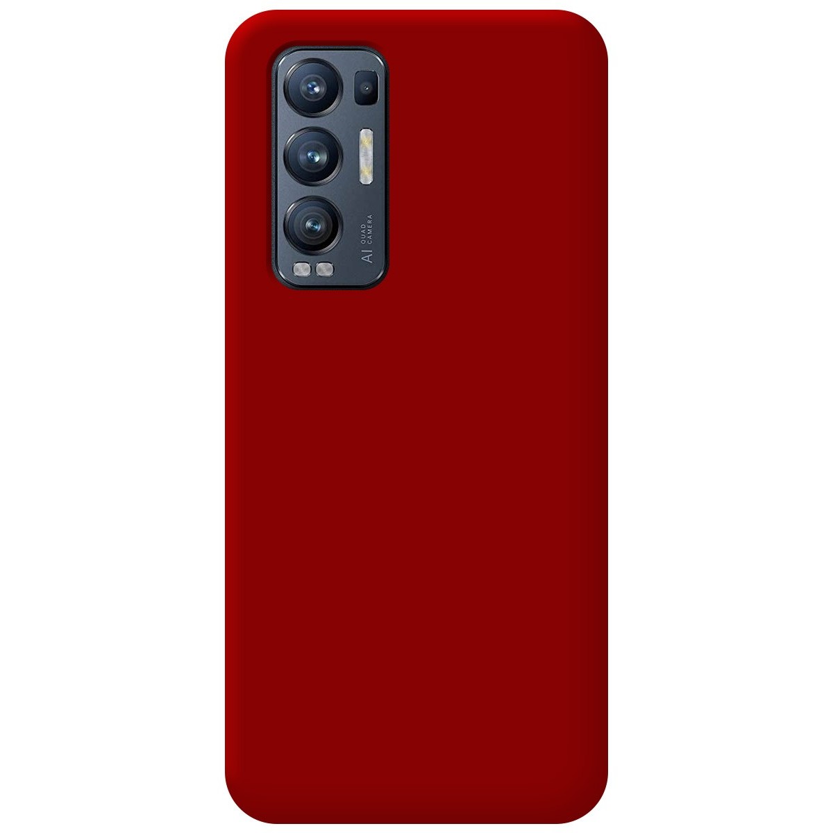 Funda Silicona Líquida Ultra Suave para Oppo Find X3 Neo 5G color Roja