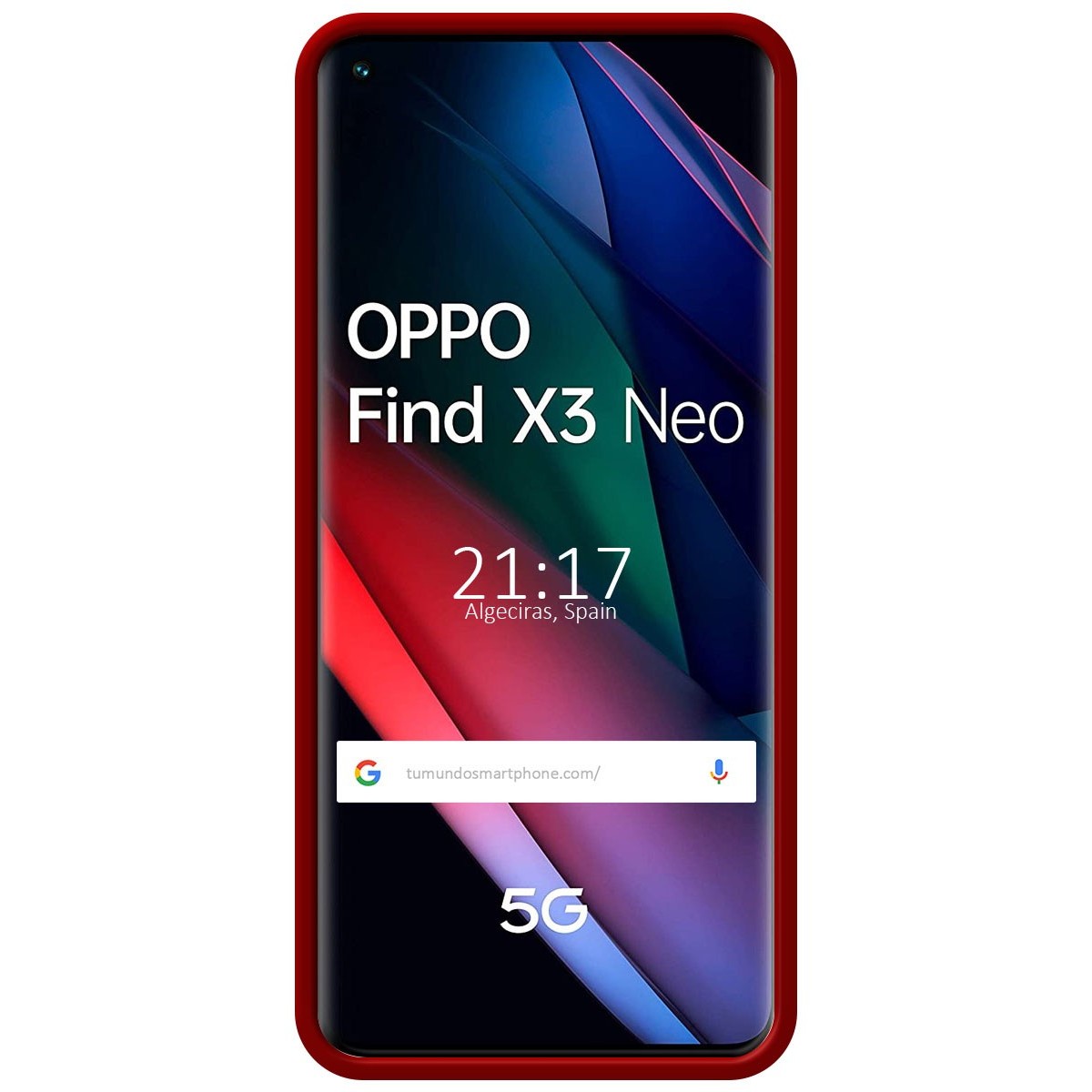 Funda Silicona Líquida Ultra Suave para Oppo Find X3 Neo 5G color Roja