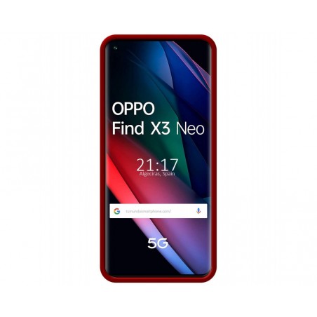 Funda Silicona Líquida Ultra Suave para Oppo Find X3 Neo 5G color Roja