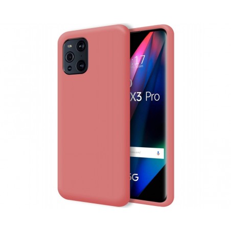 Funda Silicona Líquida Ultra Suave para Oppo Find X3 Pro 5G color Rosa