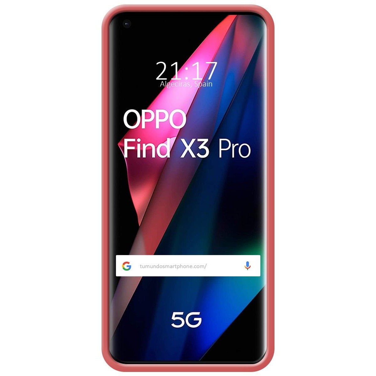 Funda Silicona Líquida Ultra Suave para Oppo Find X3 Pro 5G color Rosa