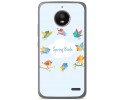 Funda Gel Tpu para Motorola Moto E4 Diseño Spring Birds Dibujos