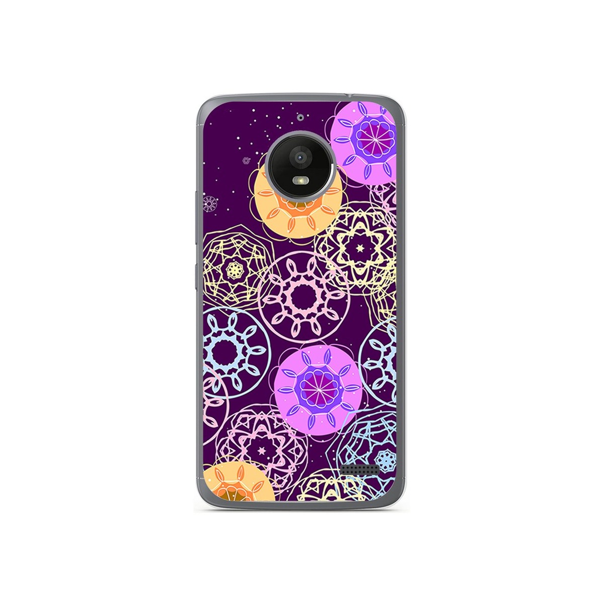 Funda Gel Tpu para Motorola Moto E4 Diseño Radial Dibujos
