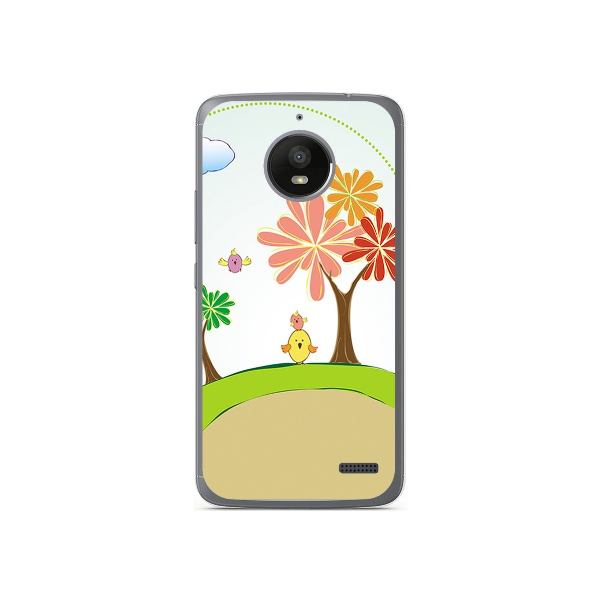 Funda Gel Tpu para Motorola Moto E4 Diseño Primavera Dibujos