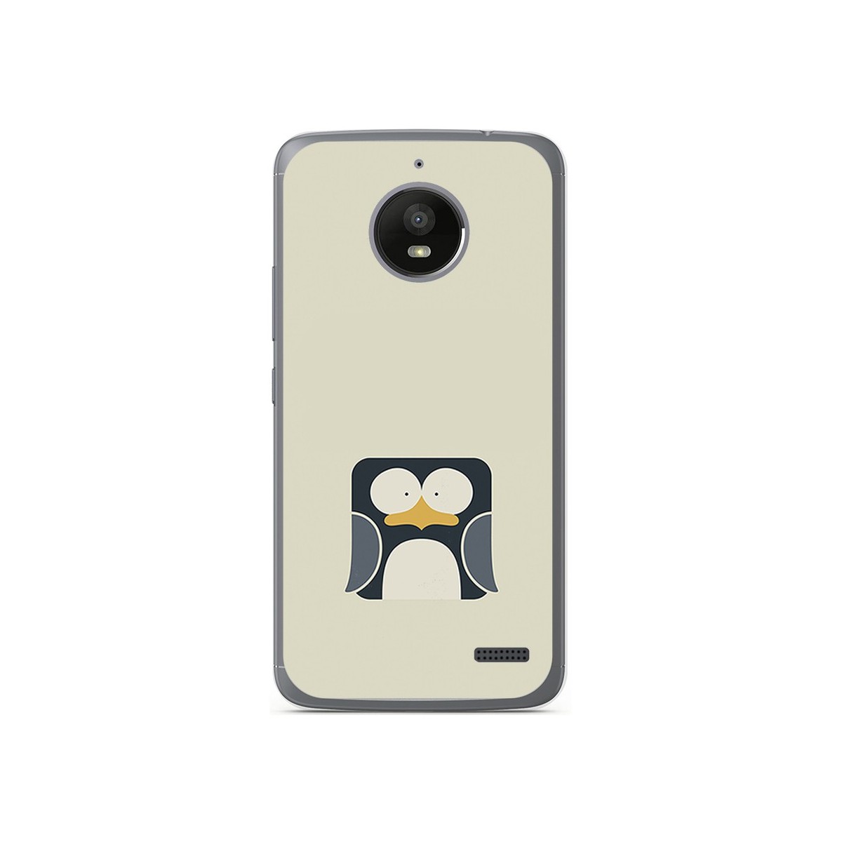 Funda Gel Tpu para Motorola Moto E4 Diseño Pingüino Dibujos