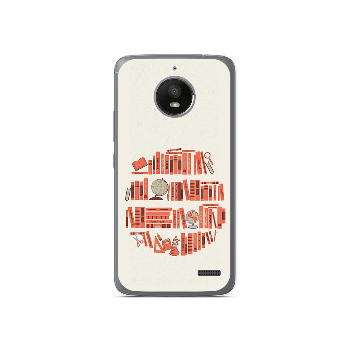 Funda Gel Tpu para Motorola Moto E4 Diseño Mundo Libro Dibujos