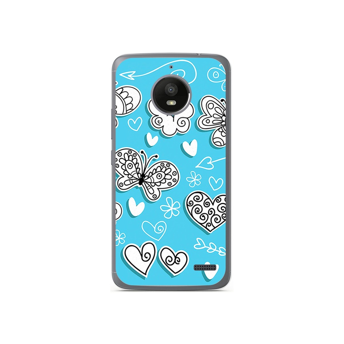 Funda Gel Tpu para Motorola Moto E4 Diseño Mariposas Dibujos