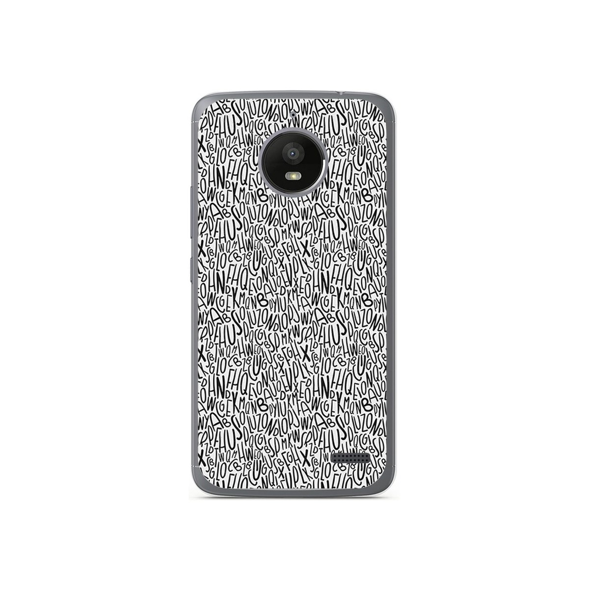 Funda Gel Tpu para Motorola Moto E4 Diseño Letras Dibujos