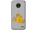 Funda Gel Tpu para Motorola Moto E4 Diseño Leones Dibujos