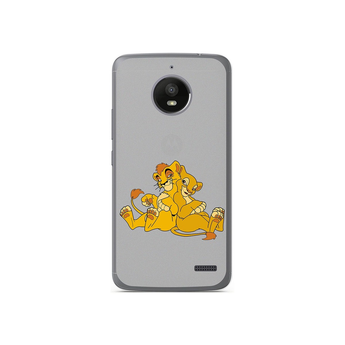 Funda Gel Tpu para Motorola Moto E4 Diseño Leones Dibujos