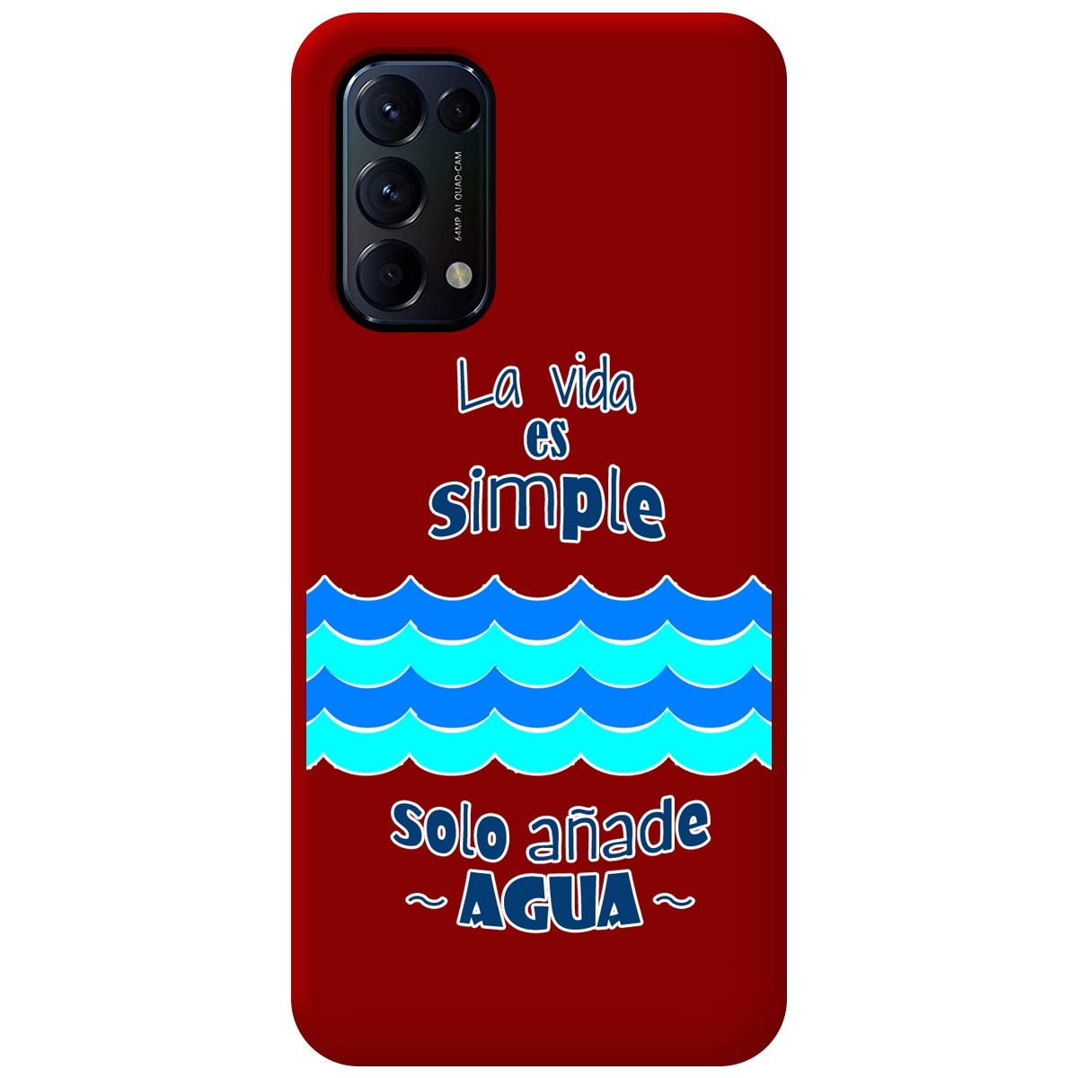 Funda Silicona Líquida Roja para Oppo Find X3 Lite 5G diseño Agua Dibujos