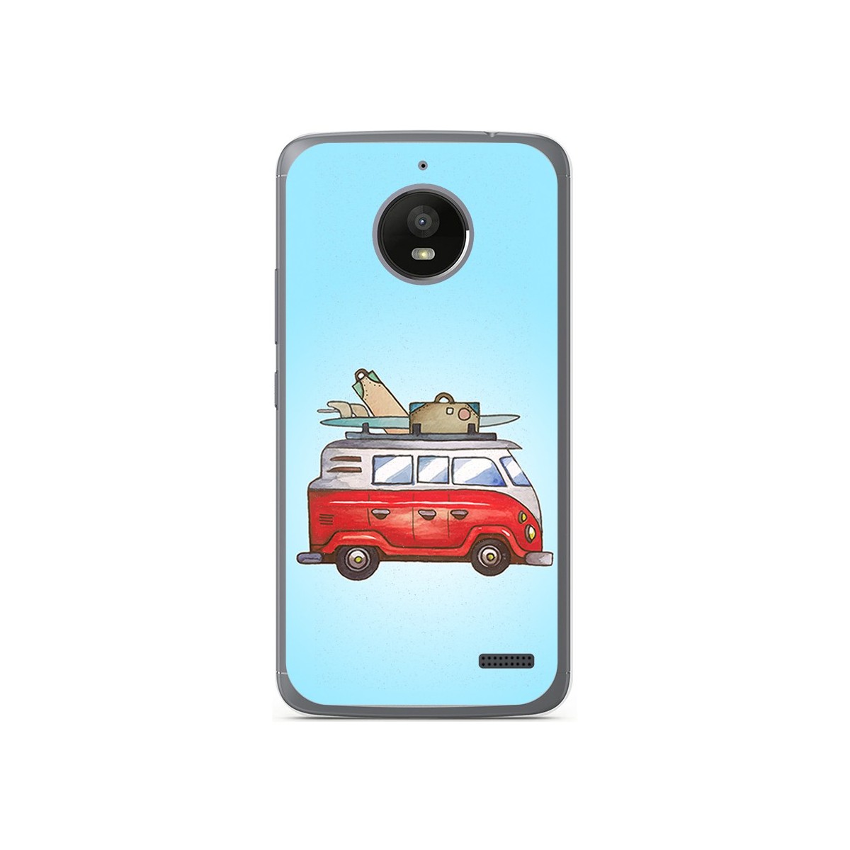 Funda Gel Tpu para Motorola Moto E4 Diseño Furgoneta Dibujos