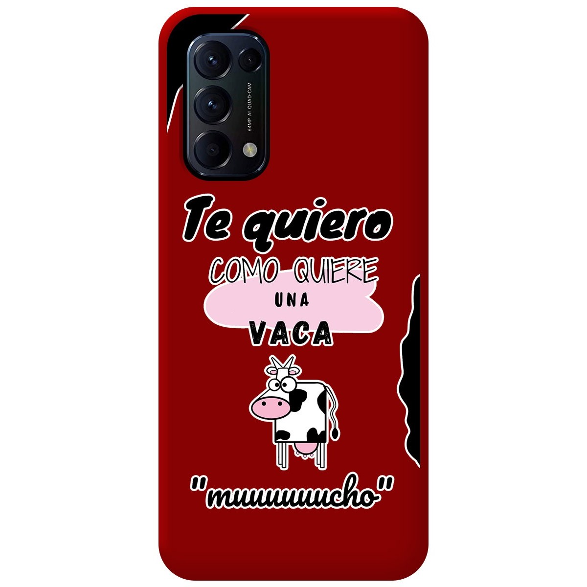 Funda Silicona Líquida Roja para Oppo Find X3 Lite 5G diseño Vaca Dibujos