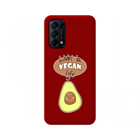 Funda Silicona Líquida Roja para Oppo Find X3 Lite 5G diseño Vegan Life Dibujos