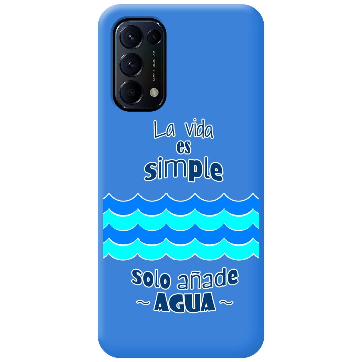 Funda Silicona Líquida Azul para Oppo Find X3 Lite 5G diseño Agua Dibujos