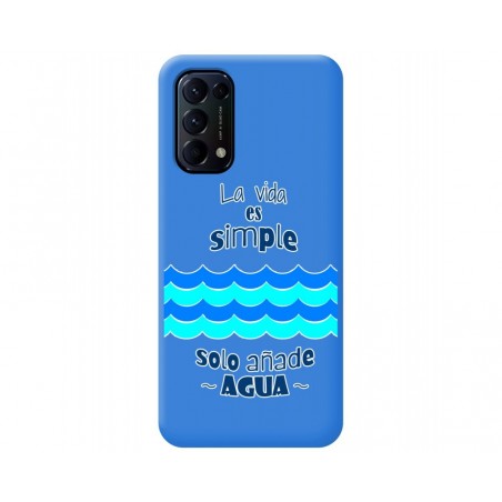 Funda Silicona Líquida Azul para Oppo Find X3 Lite 5G diseño Agua Dibujos