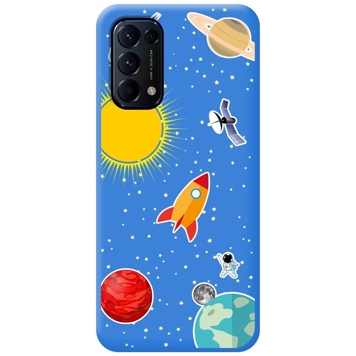Funda Silicona Líquida Azul para Oppo Find X3 Lite 5G diseño Espacio Dibujos