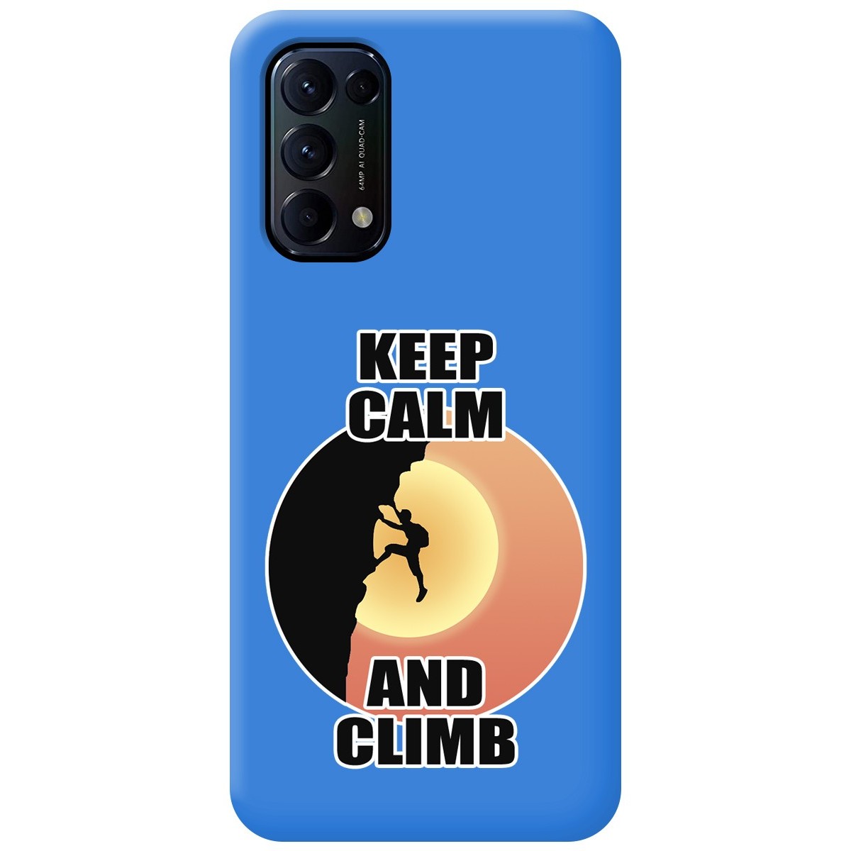 Funda Silicona Líquida Azul para Oppo Find X3 Lite 5G diseño Hombre Escalada Dibujos