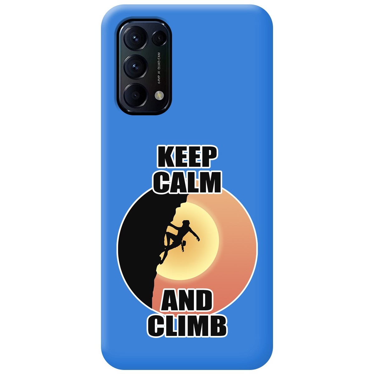 Funda Silicona Líquida Azul para Oppo Find X3 Lite 5G diseño Mujer Escalada Dibujos