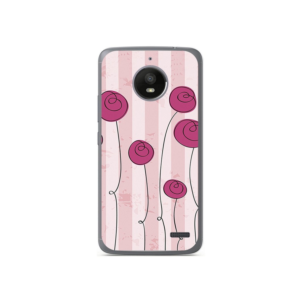 Funda Gel Tpu para Motorola Moto E4 Diseño Flores Vintage Dibujos