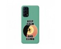 Funda Silicona Líquida Verde para Oppo Find X3 Lite 5G diseño Hombre Escalada Dibujos