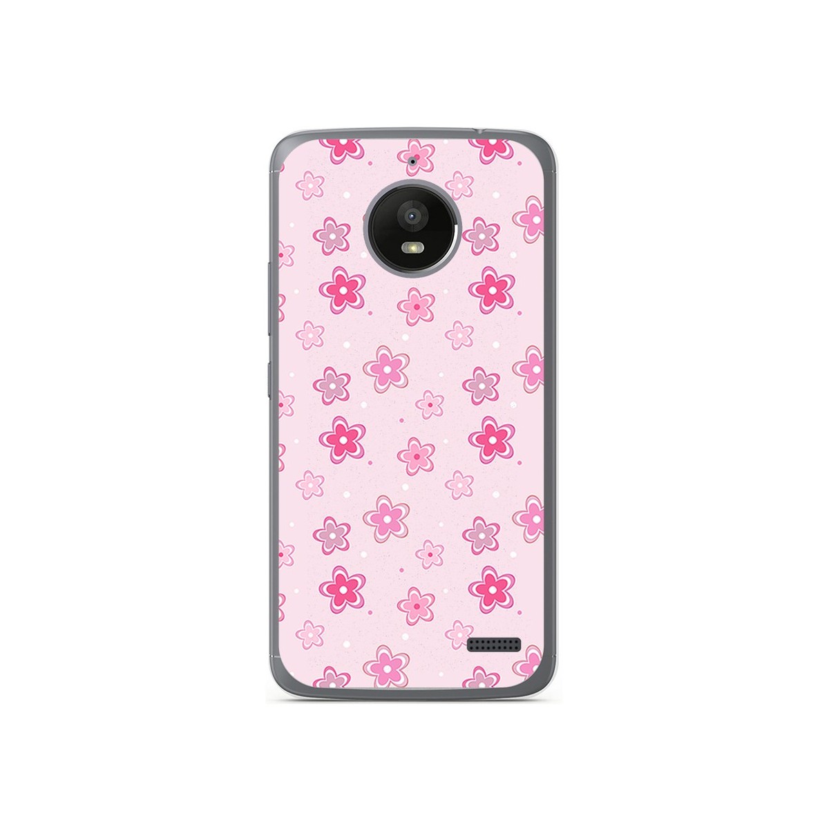 Funda Gel Tpu para Motorola Moto E4 Diseño Flores Dibujos