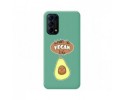 Funda Silicona Líquida Verde para Oppo Find X3 Lite 5G diseño Vegan Life Dibujos