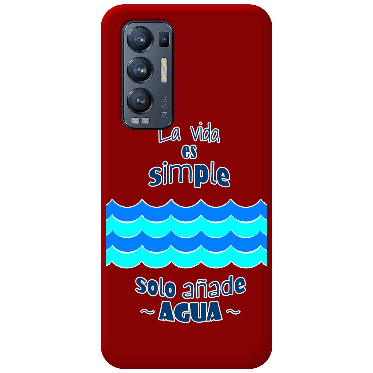 Funda Silicona Líquida Roja para Oppo Find X3 Neo 5G diseño Agua Dibujos